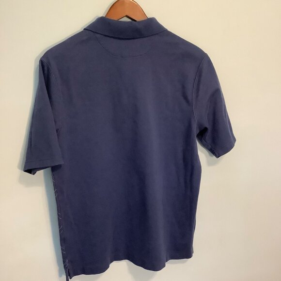 Lands’ End Men’s Polo Medium Harlequin Pattern 100% Baumwolle Cotton - Picture 5 of 7